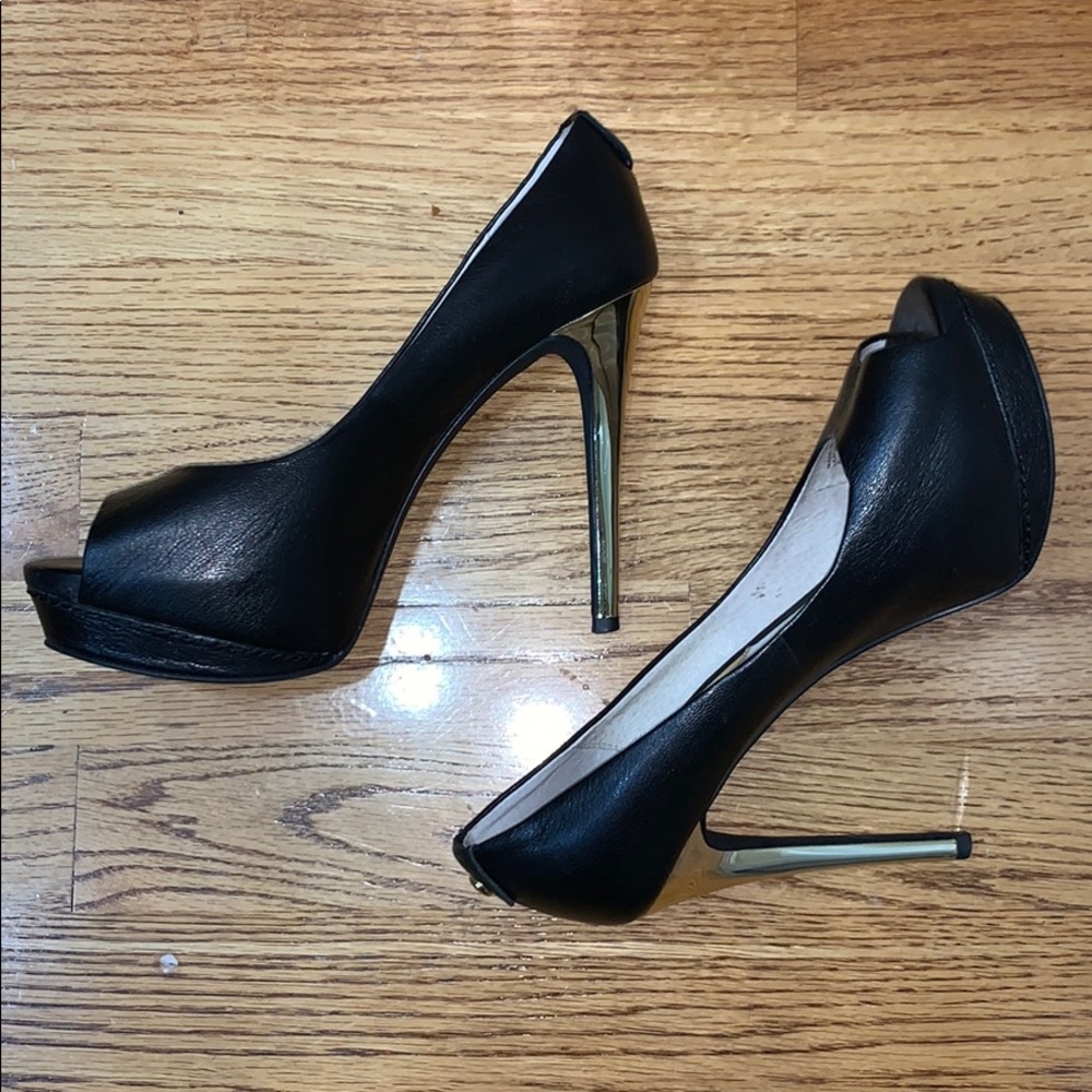 Michael Kors Black Peep Toe Stilettos